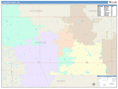 La Moure County, ND Digital Map Color Cast Style